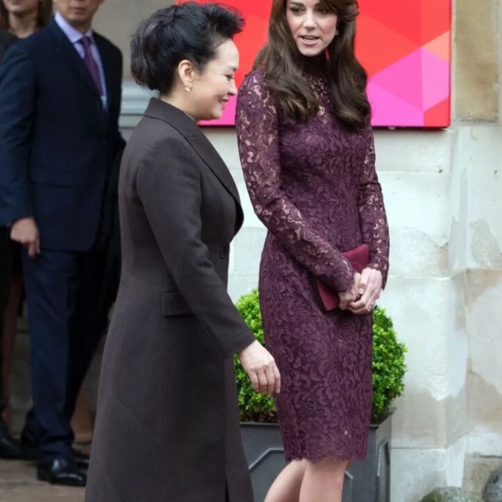 Dolce & Gabbana Maroon Guipure Lace Dress